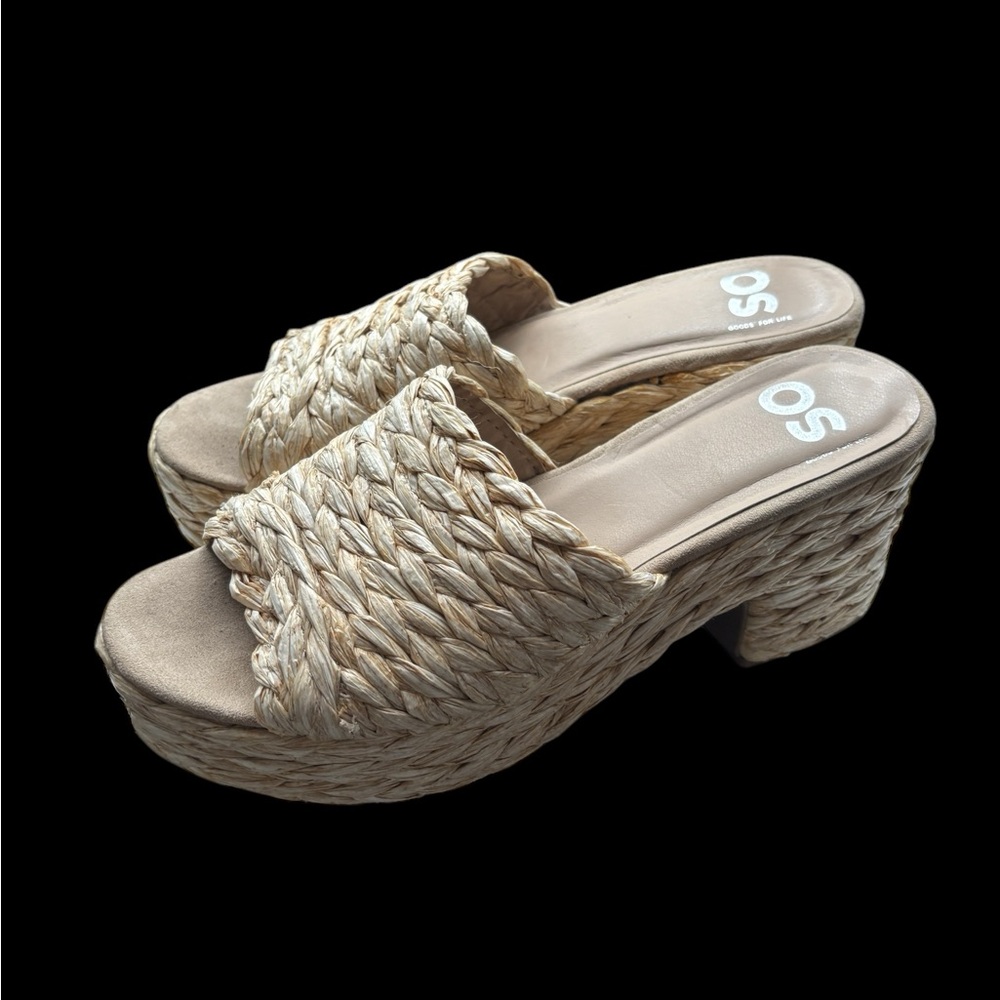 SO Woven Platform Sandals - Beige